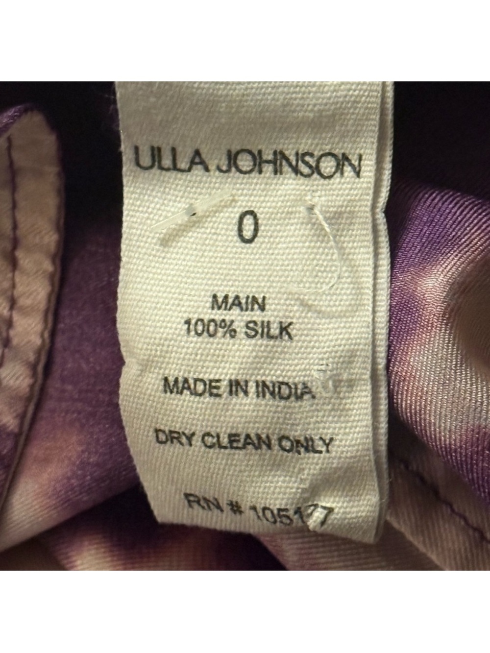 Ulla Johnson Emery Silk Ruffle Long Sleeve Mini Dress Purple Cassis Blur 0 NWOT - Picture 15 of 15